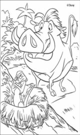 Colorir o Timon e Pumba